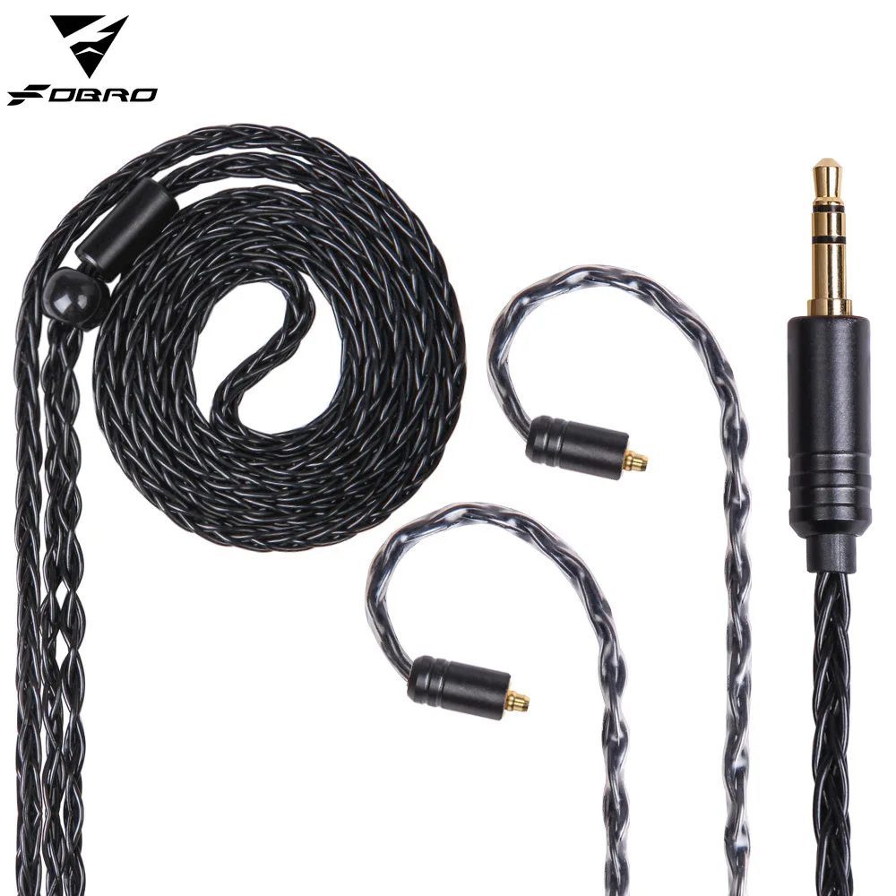 

FDBRO 8 Core 2.5/3.5/4.4mm Headphone Silver Plated Wire Earphone Cable MMCX 2PIN 0.78 A2DC Headset Upgrade Line For SE425 SE535