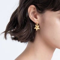 enfashion star dangle earring gold color geometric earrings 2021 fashion jewelry stainless steel pendientes mujer gift e211238