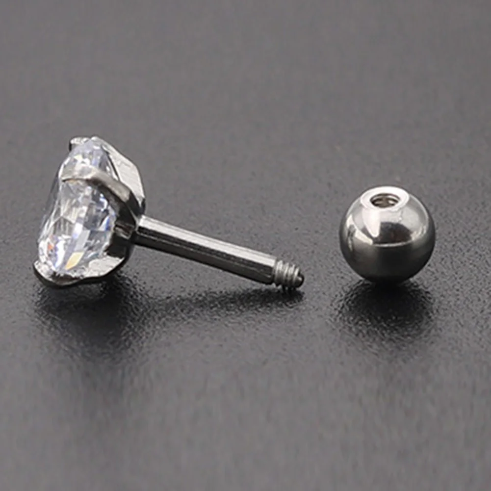 1 Pcs/bag Size 3/4/5/6mm 4 Colors Titanium Steel Needle True Zircon Ear Studs Boys and girls Earrings For DIY Party Earrings images - 6