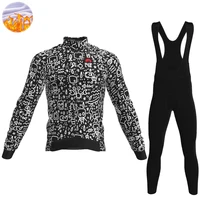 2021sloplinethe new men long sleeve thermal fleece cycling jersey set clothes outdoor riding bike mtb ropa ciclismo hombre