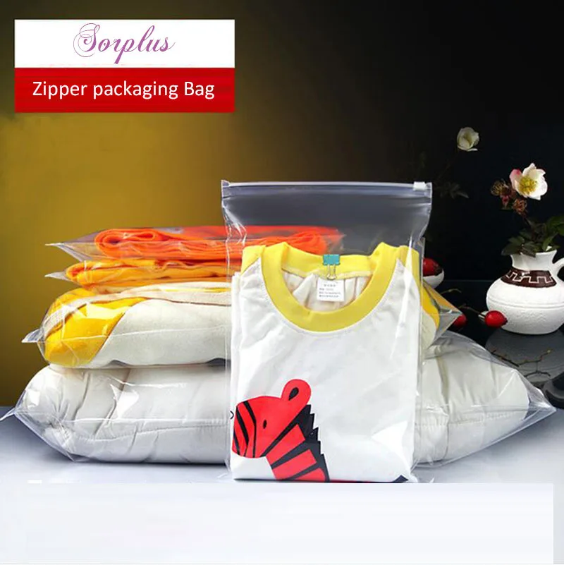 

100Pcs 45x55cm Transparent Clothing Zipper Packaging Bag,Organize Storage Bag,Plastic Packaging Bags