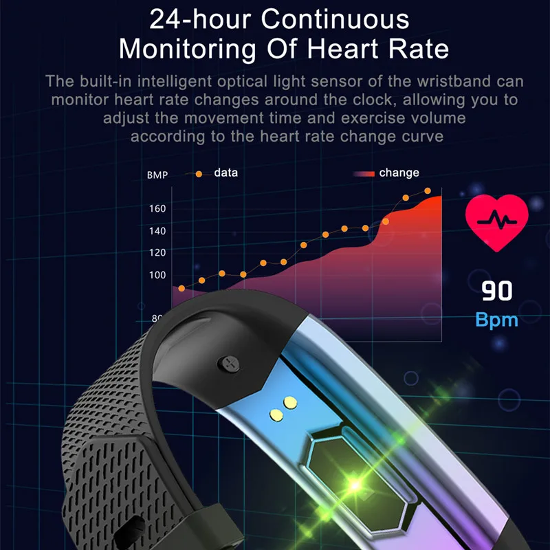 Новый смарт-браслет LV08 новый градиентный цветной циферблат мониторинг
