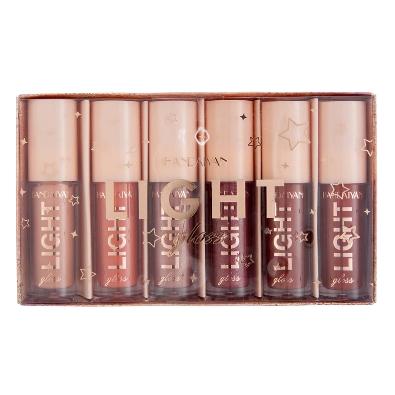 

E7CF 6 шт. Набор цветных светлых блесков для губ, помада, блеск для губ, увлажняющий макияж, стойкий для женщин и девушек