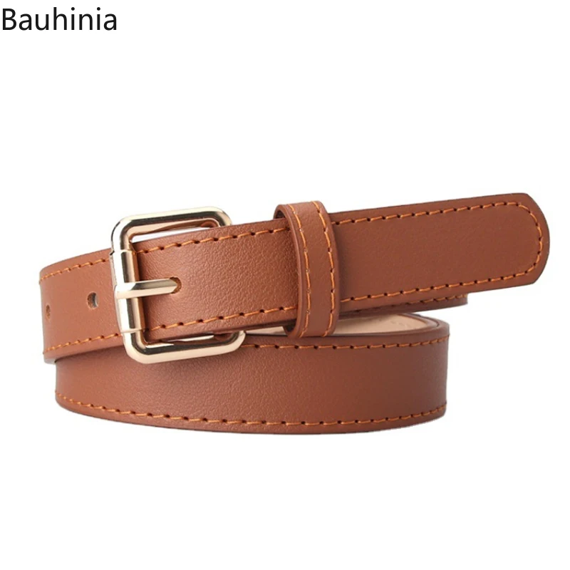 New 105cm Korean Youth Fashion Pin Buckle Belt High Quality PU Simple Design Woman Belt 5 Colors Available