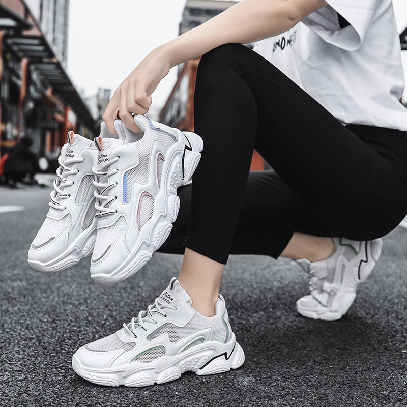 

Women's Sneakers 2021 New Mesh Summer White Sneakers Women Platform Running Sports Shoes Casual Tennis Female Soft basket femme