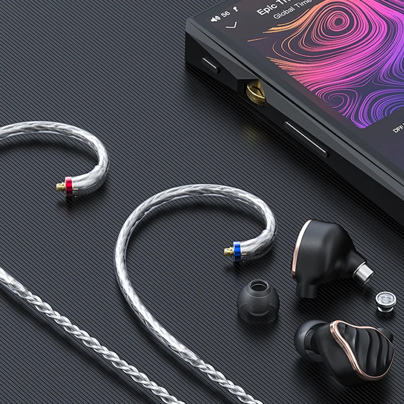 Hi Fi аудио наушники FiiO FH7 Res бериллий PVD 5 драйвер (4 Knowles BA + 1DD) гибридные со съемным