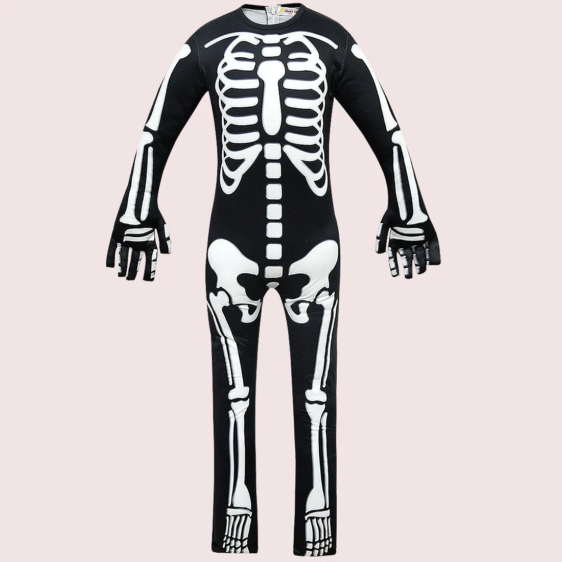 Лидер продаж принт с черепом Комбинезон белого и черного цвета принтом