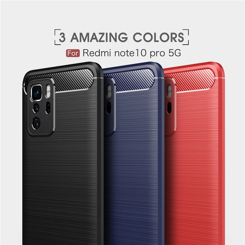 Чехол из углеродного волокна для Xiaomi Poco X3 NFC M3 Ударопрочный силиконовый