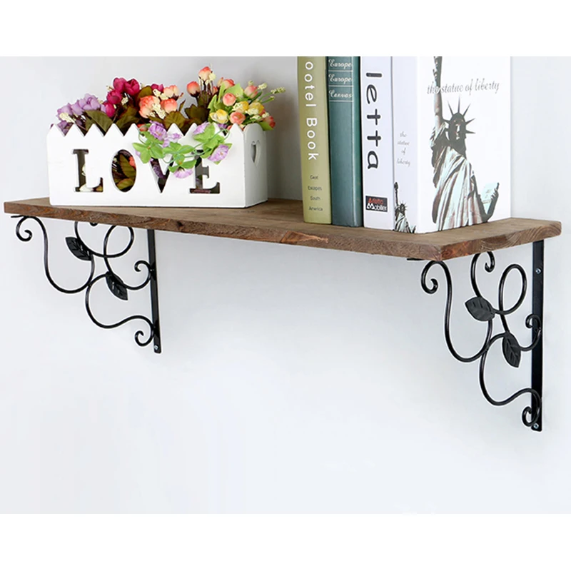 4 шт. винтажный Железный кронштейн для полки с винтами утолщенный несущий кованый