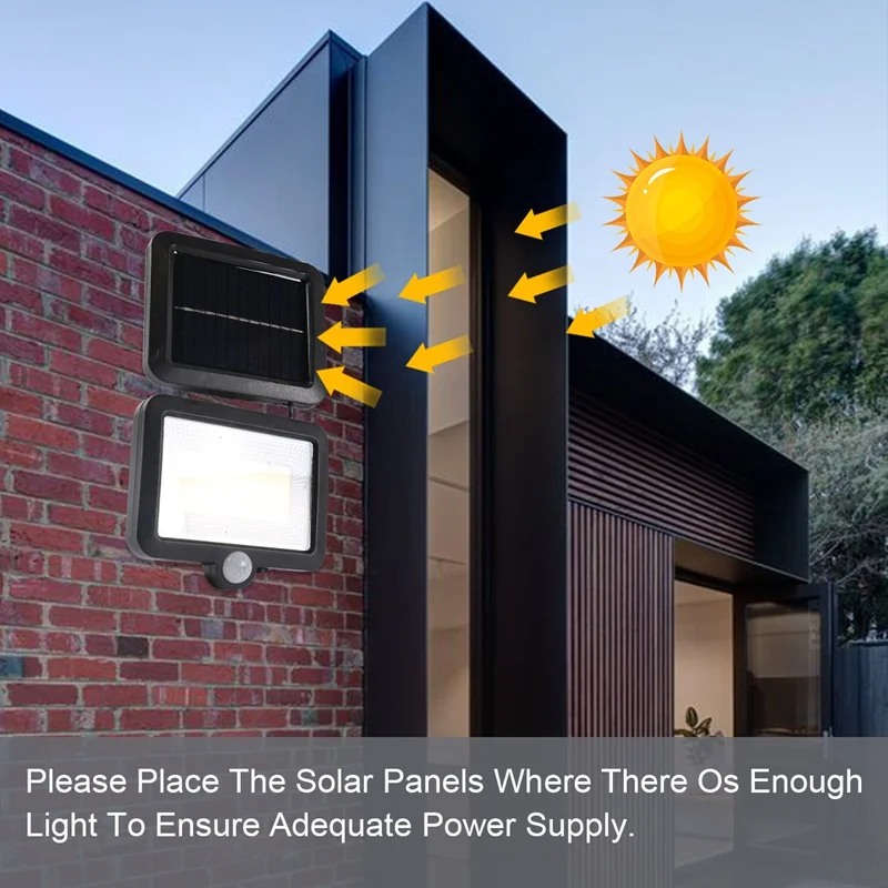 100 светодиодный солнечный светильник на открытом воздухе движения Сенсор