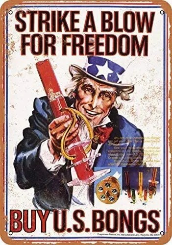 

1977 Buy U.S. Bongs from Uncle Sam Wall Plaque Sign 8X12 Inch