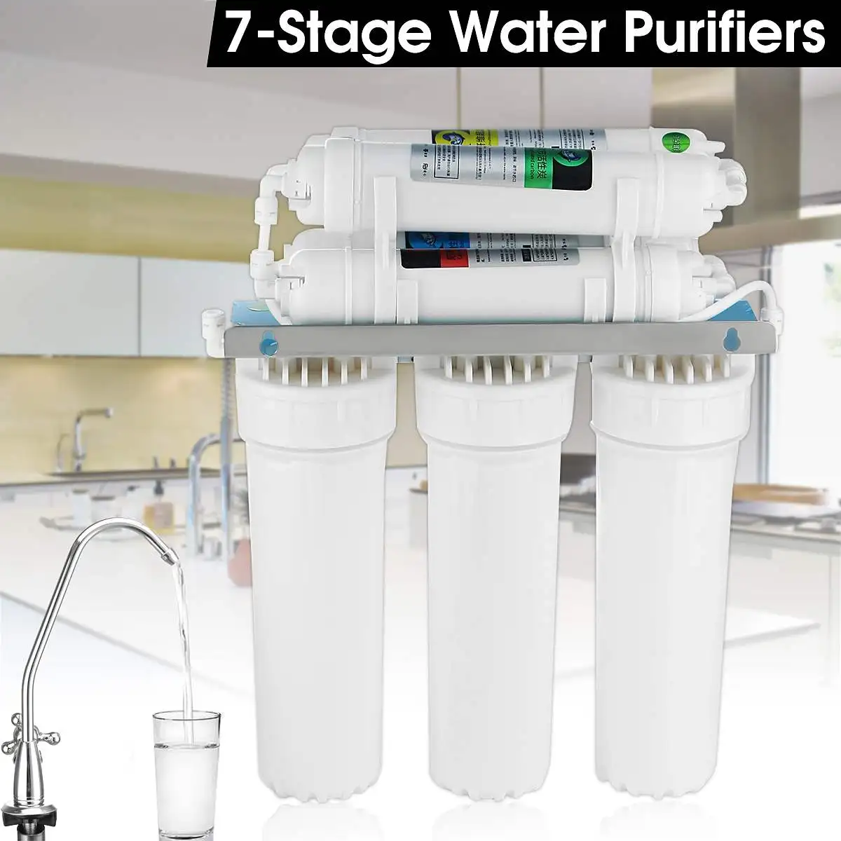 

7 Stage UF Ultrafiltration Drinking Water Filter System Home Kitchen Purifier Water Filters With Faucet Valve Water Pipe