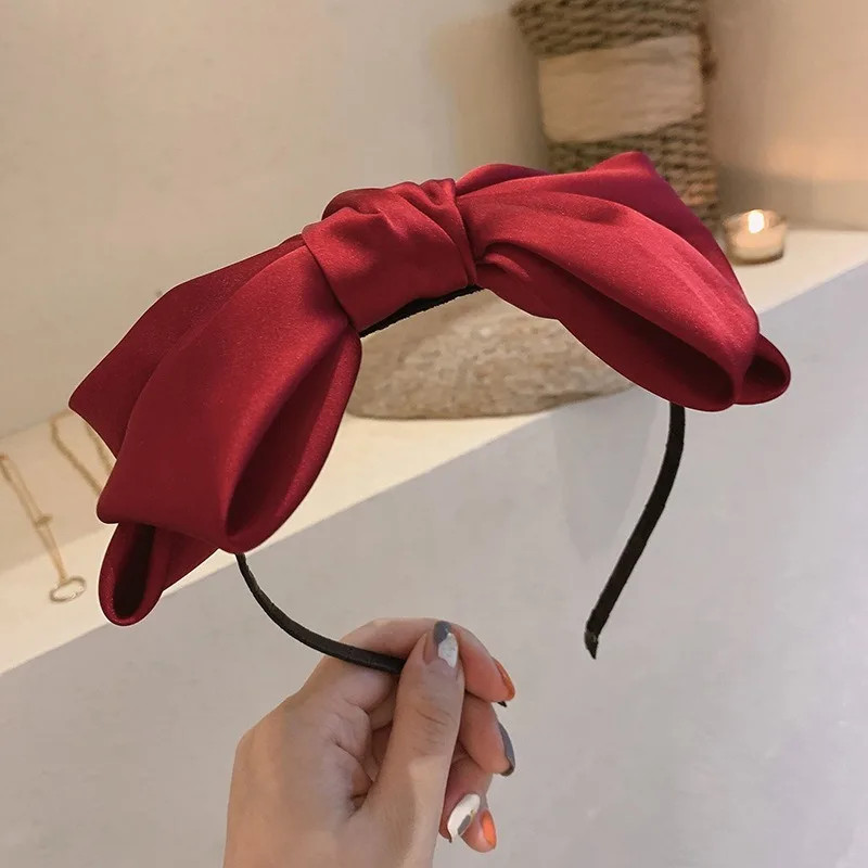 

Beautiful Black New Big Bow Bezel Headwear Women Headband Girls Vintage Bow Hair Bands Wide Hairband Hoop for Hair Accessories