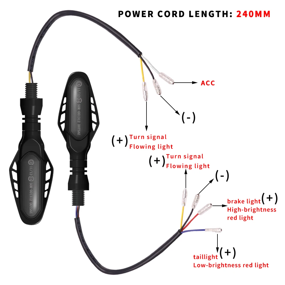Светодиодный мотоцикл сигнальный светильник s стоп сигнал поворота Копченый