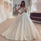 Женское кружевное бальное платье с бисером, круглым вырезом