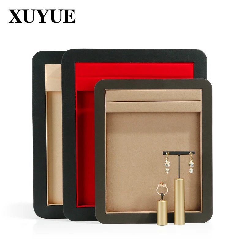 

PU Leather Microfiber Jewelry Tray Jewelry Display Tray Necklace Ring Earring Watch Pallet Jewelry Wobble Plate