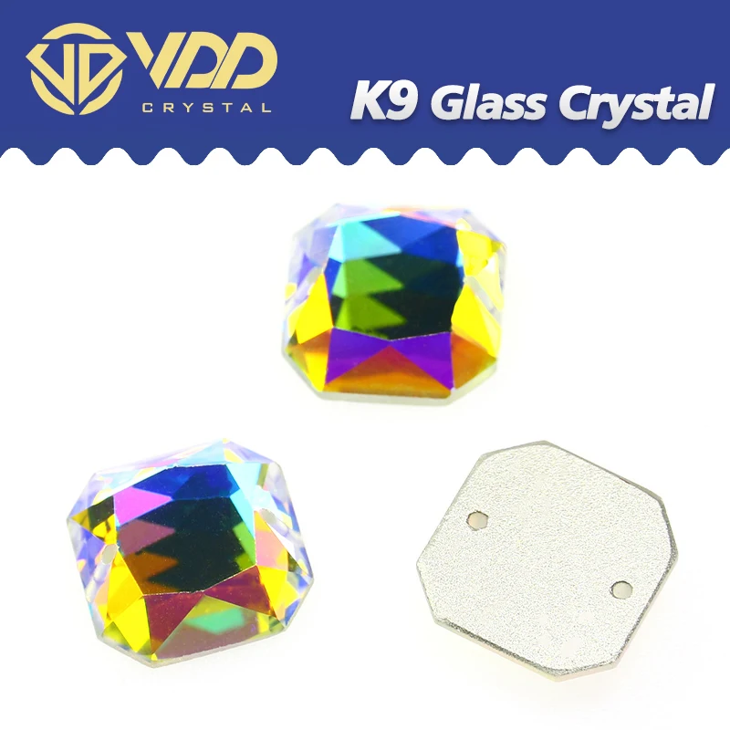 

VDD 288Pcs Square Flower AAAAA K9 Glass Sew On Rhinestone Sewing Crystals AB Flatback Stones Clothes Accessories Wedding Dress
