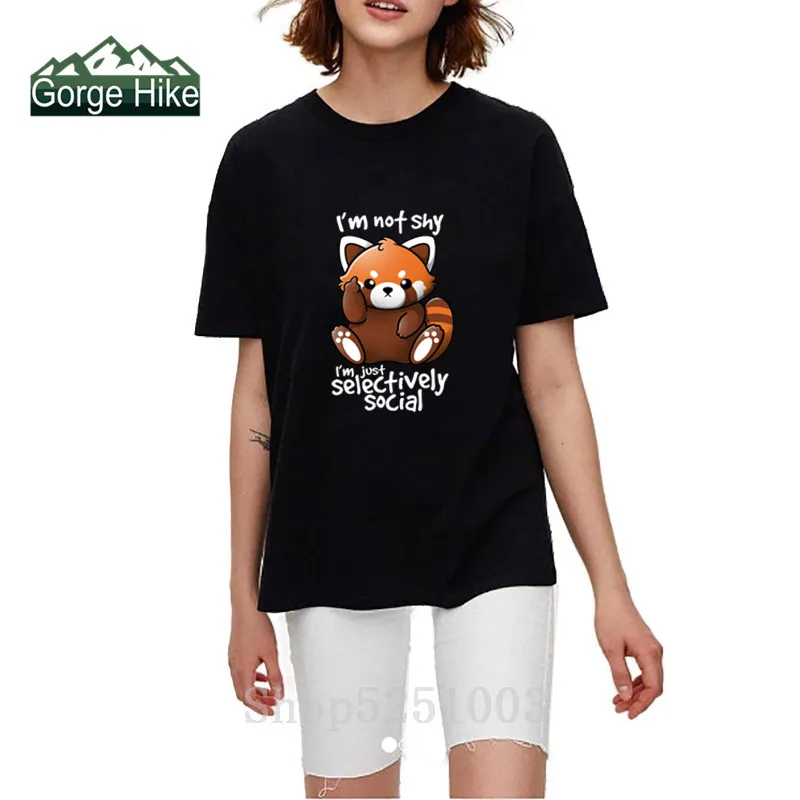 Футболка женская летняя с 3d рисунком героя енота красная панда|Футболки| |