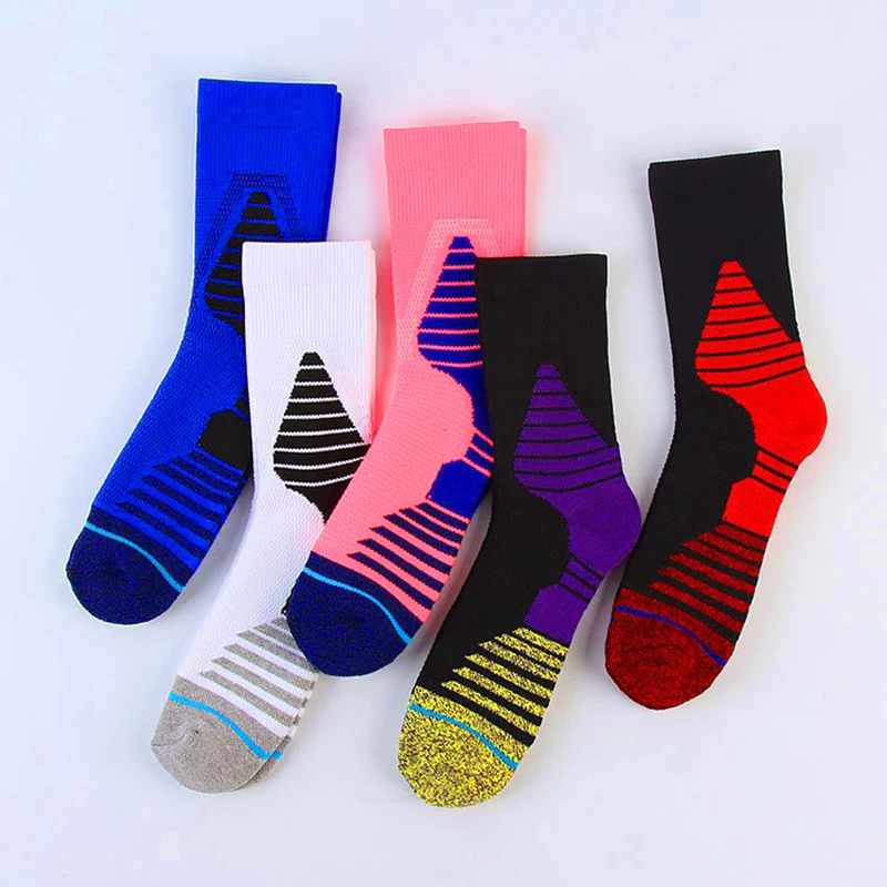 

5 pairs Men's Football Socks Towel Bottom Cushioned Sports Socks for Outdoor Running Socks Training Socks
