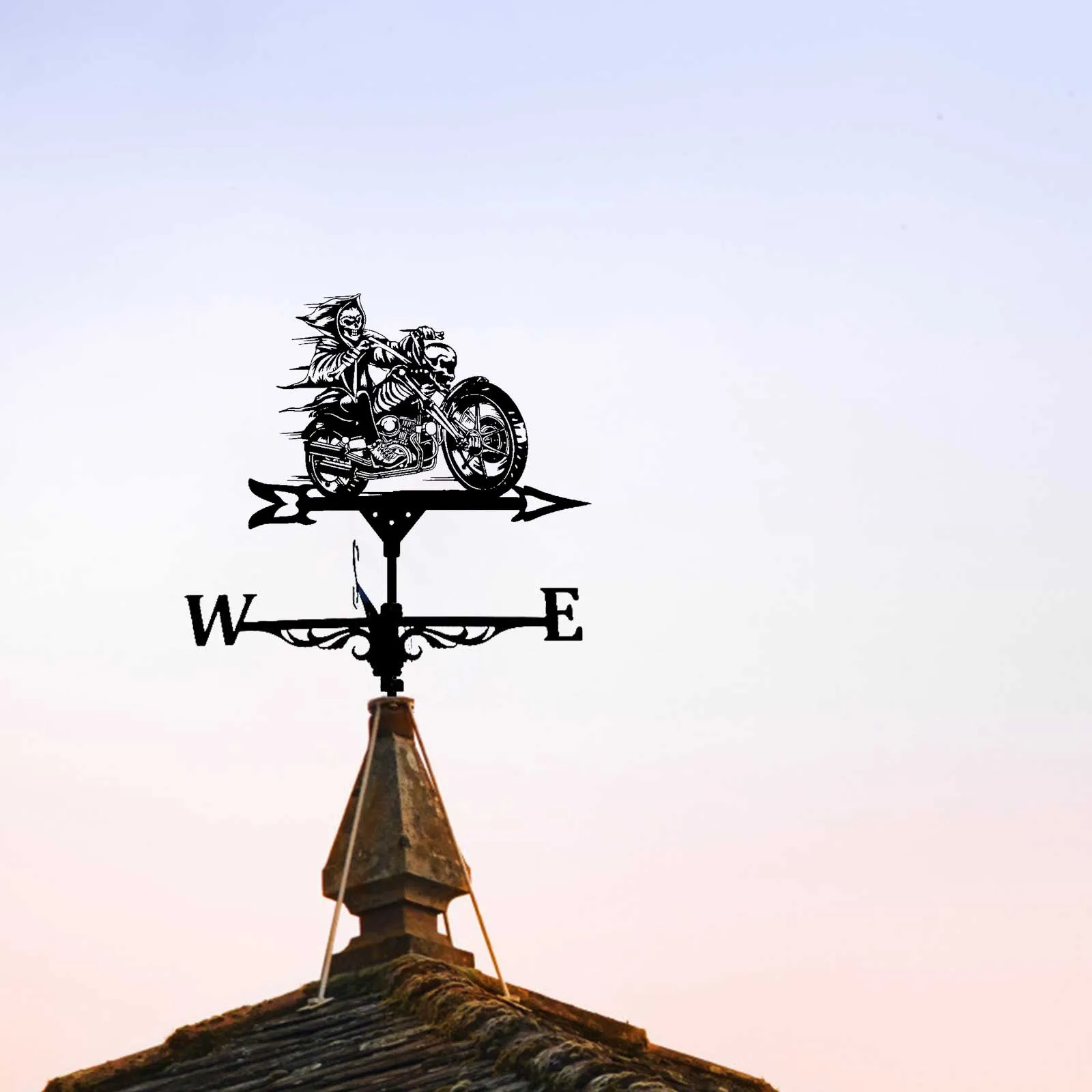 

Weather vane Metal weather vane Roof retro garden pile weather vane measuring tool Outdoor roof construction decoration