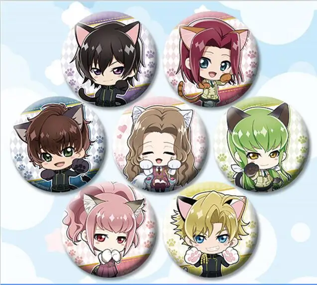 58 мм код GEASS Lelouch из Rebellion Anime Letouch C.C. Kallen Suzaku Nunnallyl значки брошь | Украшения и