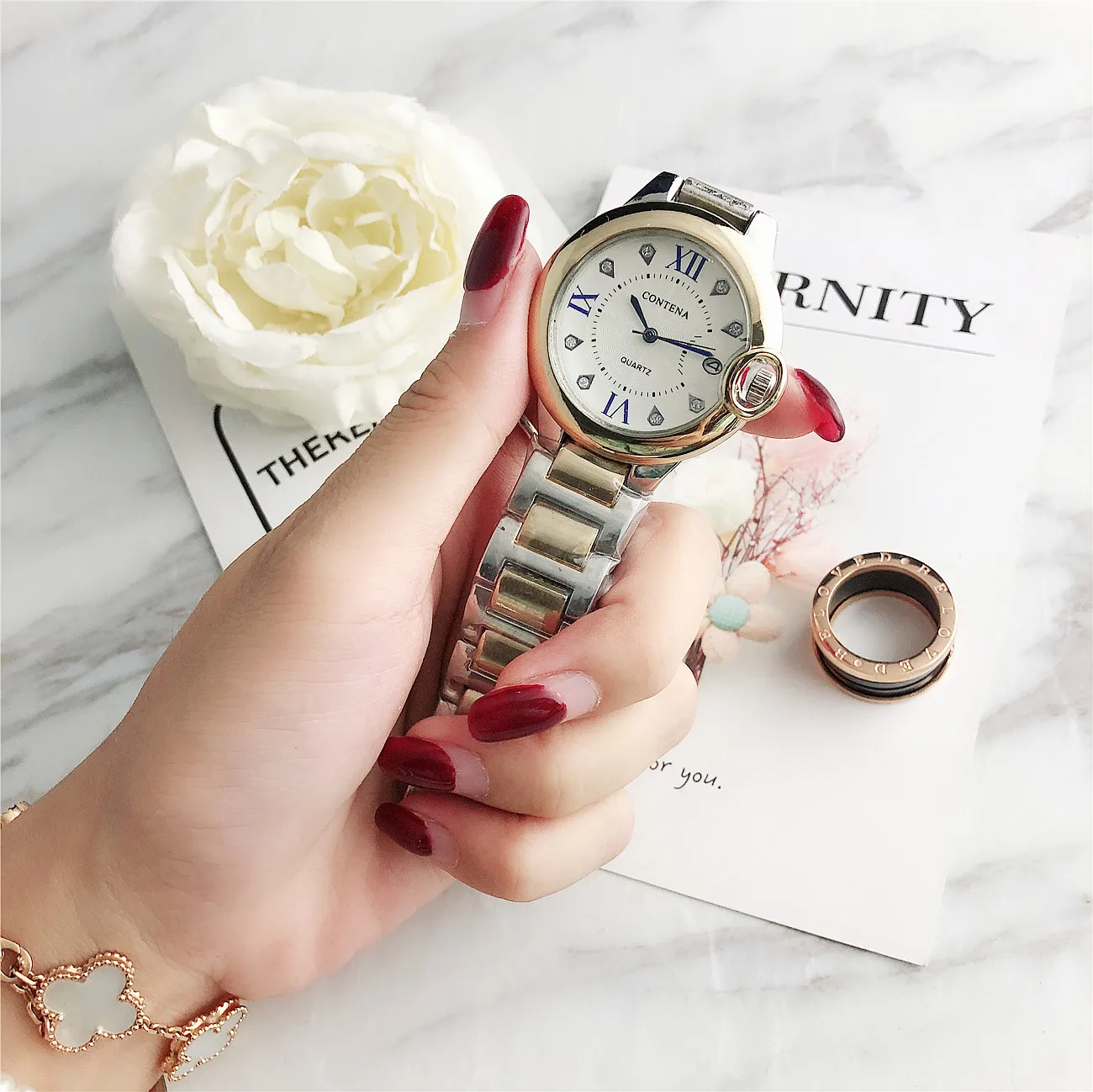 9002 Новые простые и универсальные персонализированные красочные стальной