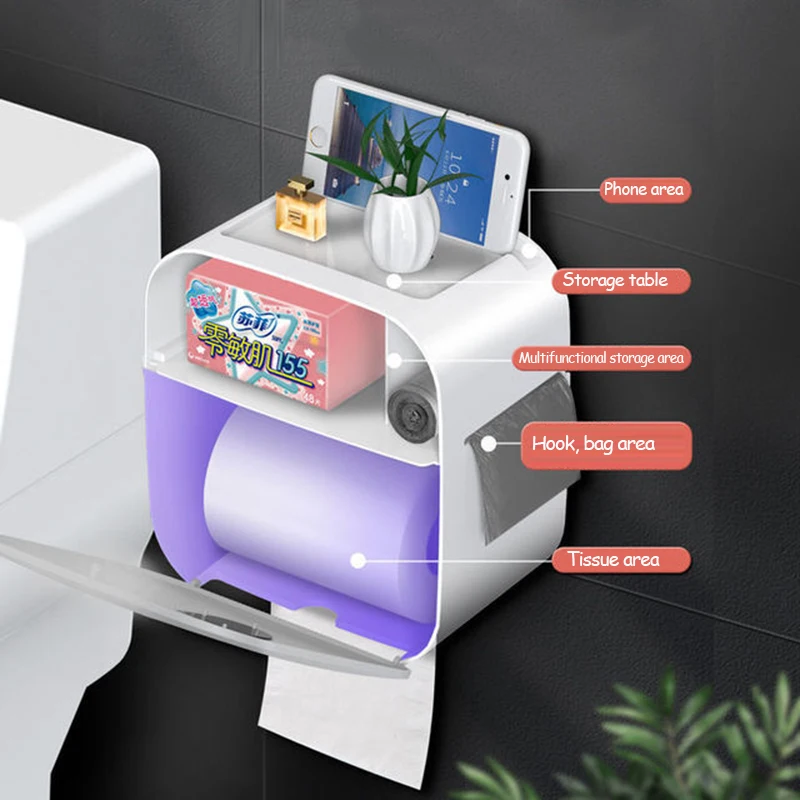 Настенный держатель для туалетной бумаги водонепроницаемый поднос в рулоне