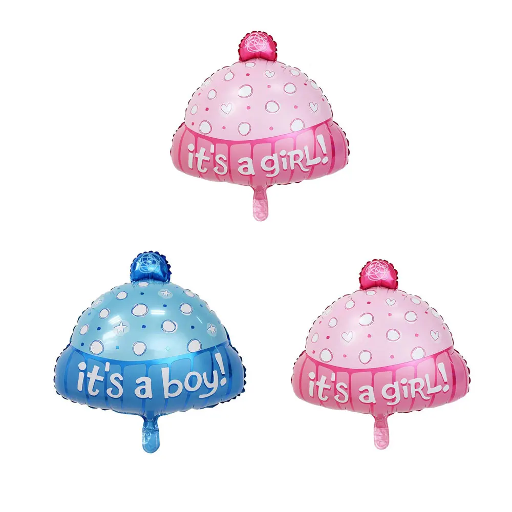 Шапка для мальчиков и девочек шары из фольги с надписью Пол реб украшение на день