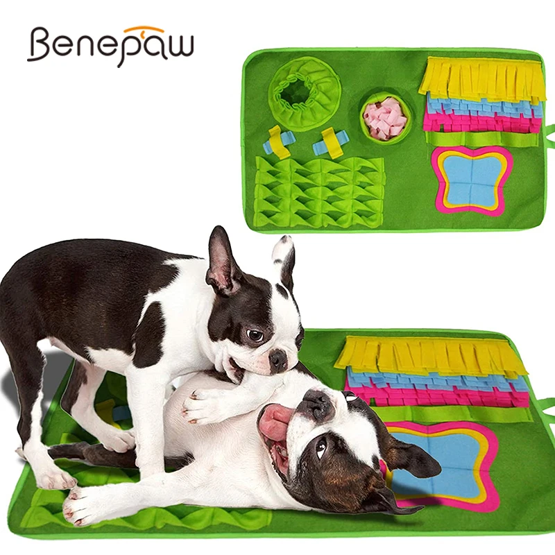 

Benepaw Interactive Toy Dog Puzzle Pet Snuffle Mat Puppy Sniffing Training Feeding Cushion Encourages Natural Foraging Skills