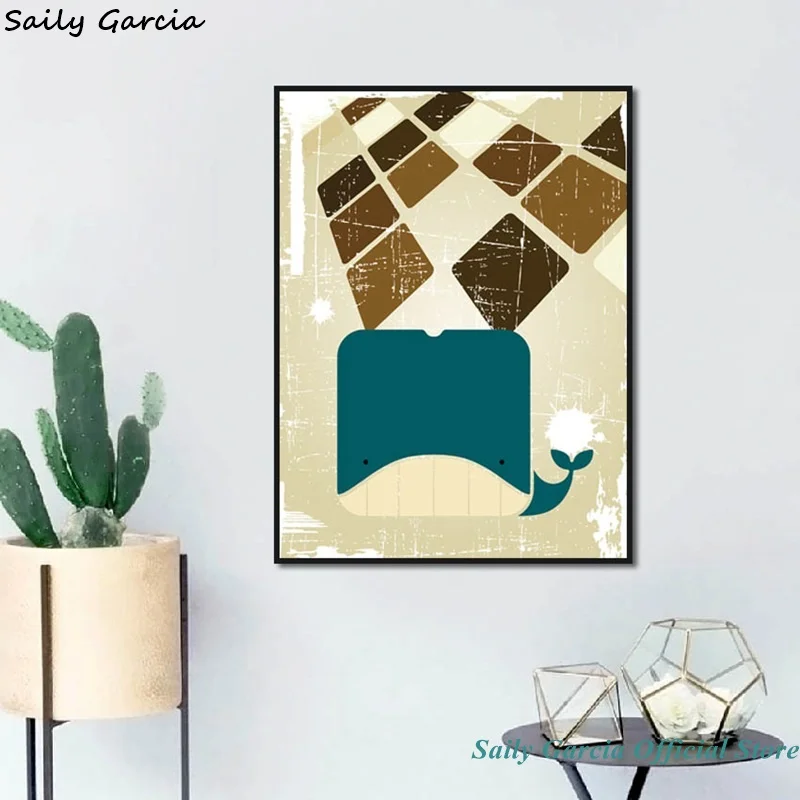 Детская Картина на холсте с милыми мультяшными совами животными птицами декор