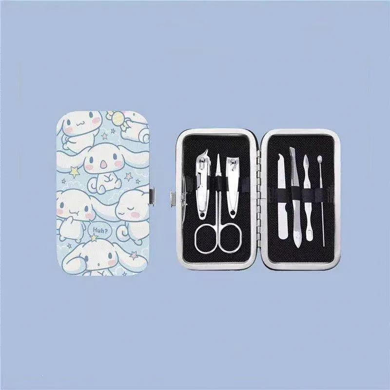 

KAWAII Sanriod мультфильм аниме серия Cinnamoroll кусачки для ногтей набор инструментов для маникюра Нержавеющая Сталь Ушной Пинцет девочка подарок