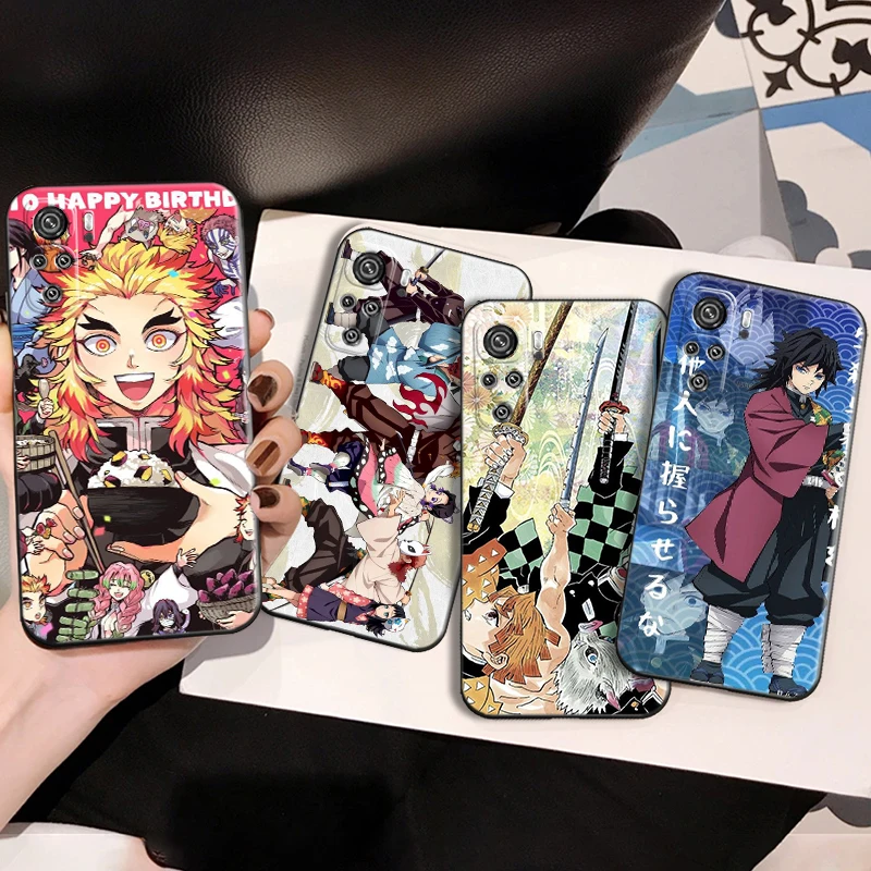 

Demon Slayer Anime Hot Phone Case For Xiaomi Redmi Note 10 10T 10Pro Note 11 11T 11Pro Plus 10X Pro 5G 4G Soft TPU Back shell