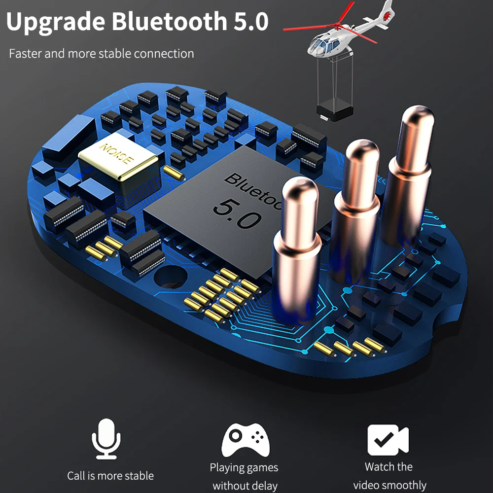 ES01 TWS светодиодный Bluetooth наушники V5.0 Touch беспроводные наушники 9D стерео спортивные водонепроницаемые гарнитура с микрофоном