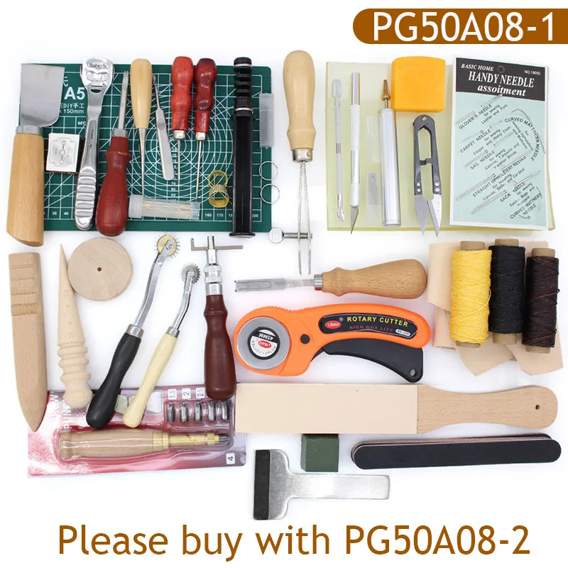 High Quality Tools for Leather Craft Sewing DIY Hand Stitching with Groover Awl Edge Creaser Mat Working New|Наборы инструментов