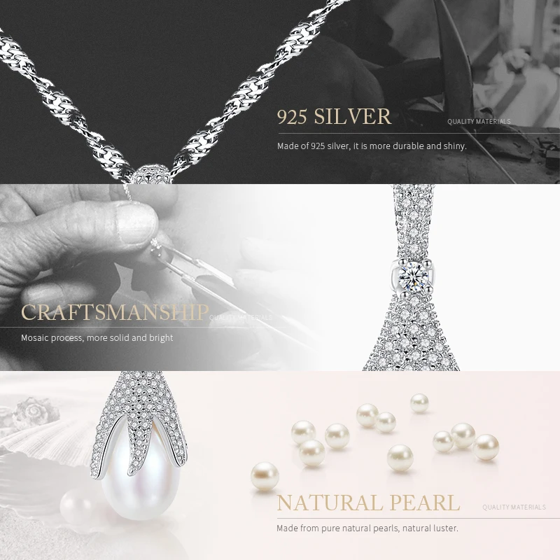 DOTEFFIL хит продаж серебро 925 пробы жемчужное ожерелье натуральный пресноводный