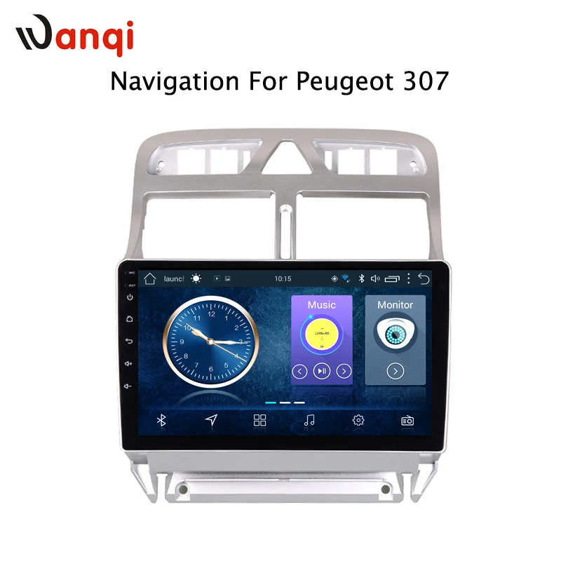 Автомобильный DVD видеоплеер Wanqi Android 9 1 GPS навигация Мультимедиа для peugeot 307 Радио