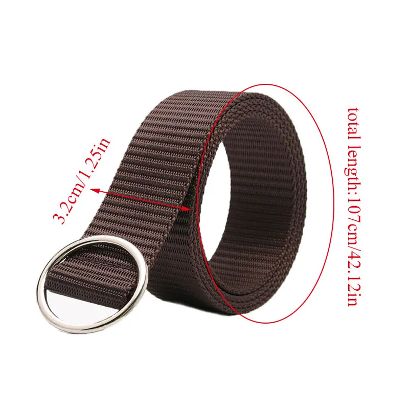 Модный повседневный нейлоновый брезентовый ремень унисекс с круглой