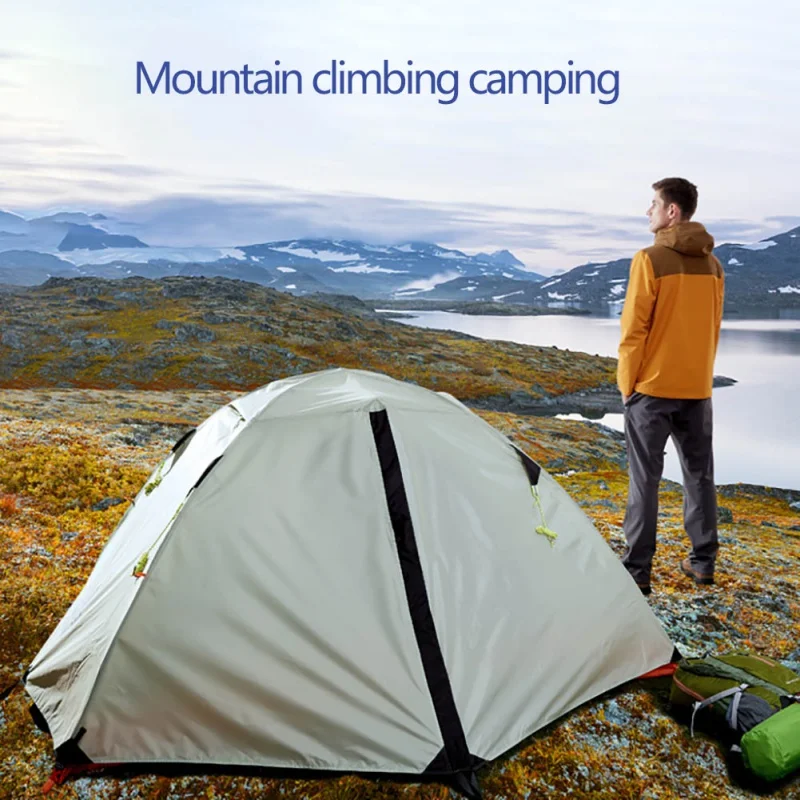 

Outdoor Professional Double Double Tent Backpacking Tent Camping Double Layer Waterproof Portable Aluminum Poles Travel Tents