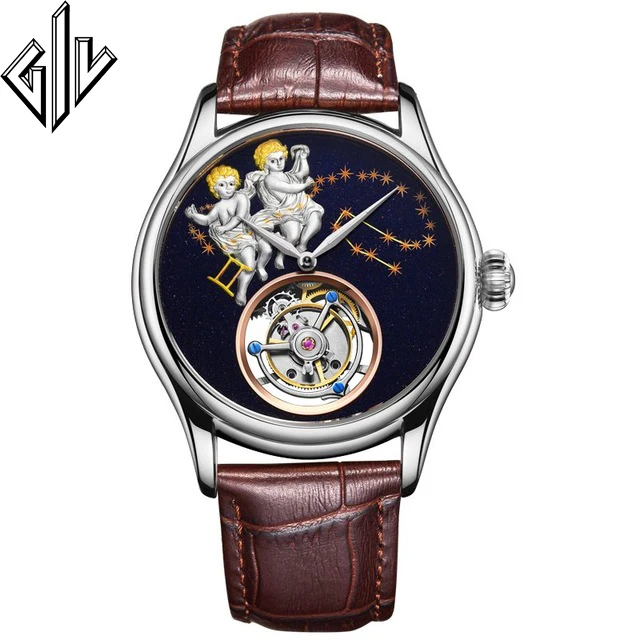 Часы GIV Мужские механические с турбийоном брендовые Роскошные Дизайнерские s