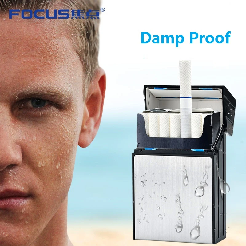 Водонепроницаемый чехол для сигарет 20 шт. с металлическим держателем хранения