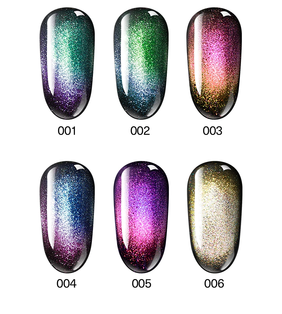 Modelones 3 шт./лот 9D Galaxy кошачий глаз Гель-лак эффект хамелеона Гель-лак удаляющийся замачиванием УФ/светодиодный вылечиваемый УФ-лампой нужна черная основа