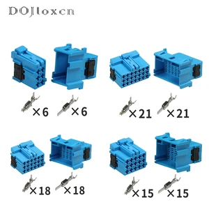 1 Set 6 12 15 18 21 Pin Car Waterproof Black Connector Male And Female Quick Connector Car Harness Connector Plug 1-965641-3