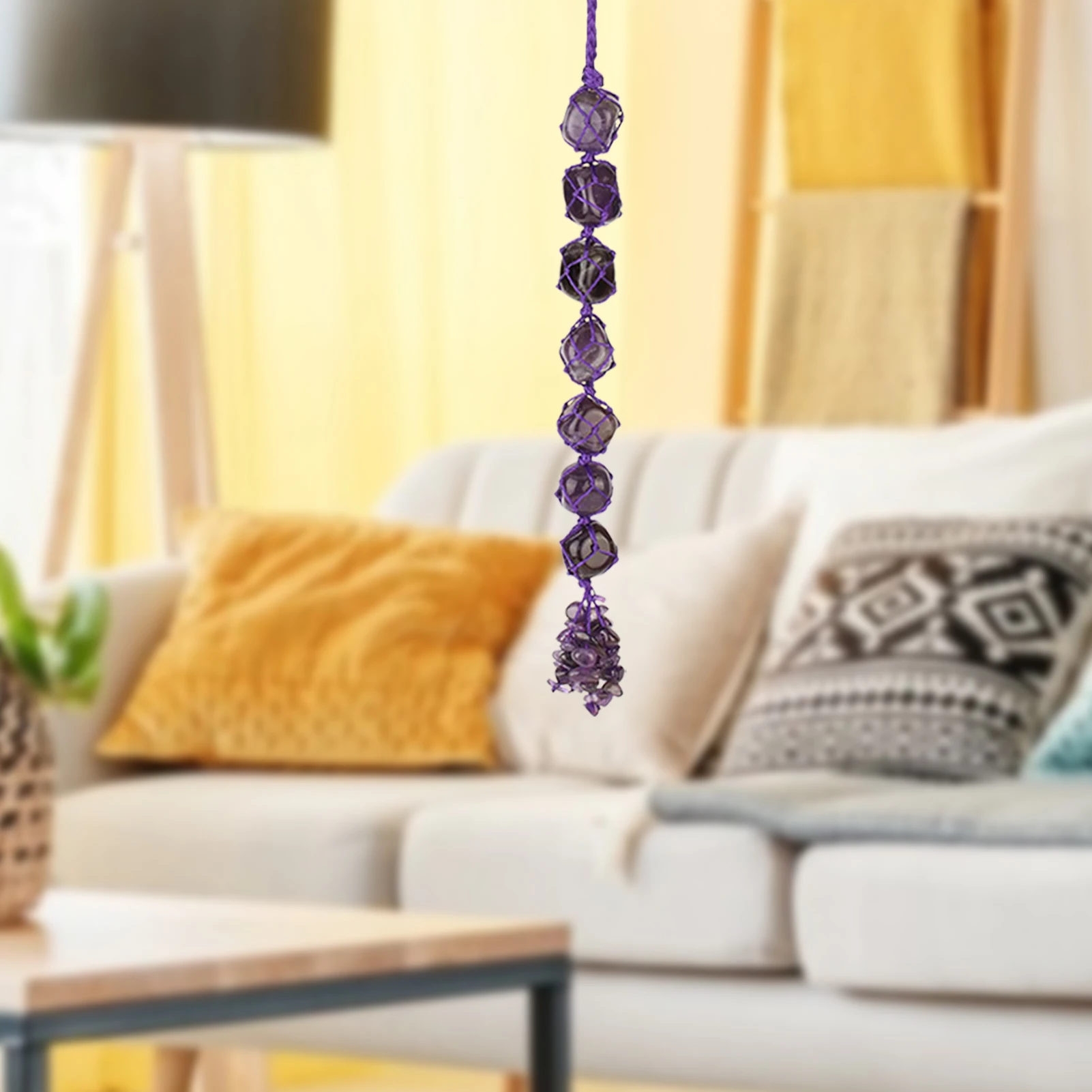 

7 Chakra Feng Shui Ornament Natural Stone Window Wall Decoration