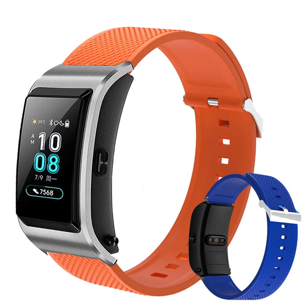 Ремешок силиконовый для наручных часов Huawei Talkband B5 сменный спортивный резиновый