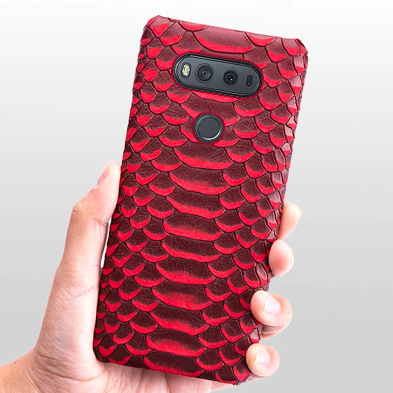 Чехол для телефона LG V10 V20 V30 V40 V50 из воловьей кожи с текстурой змеи ForG3 G4 G5 G6 G7 G8s K40 K50