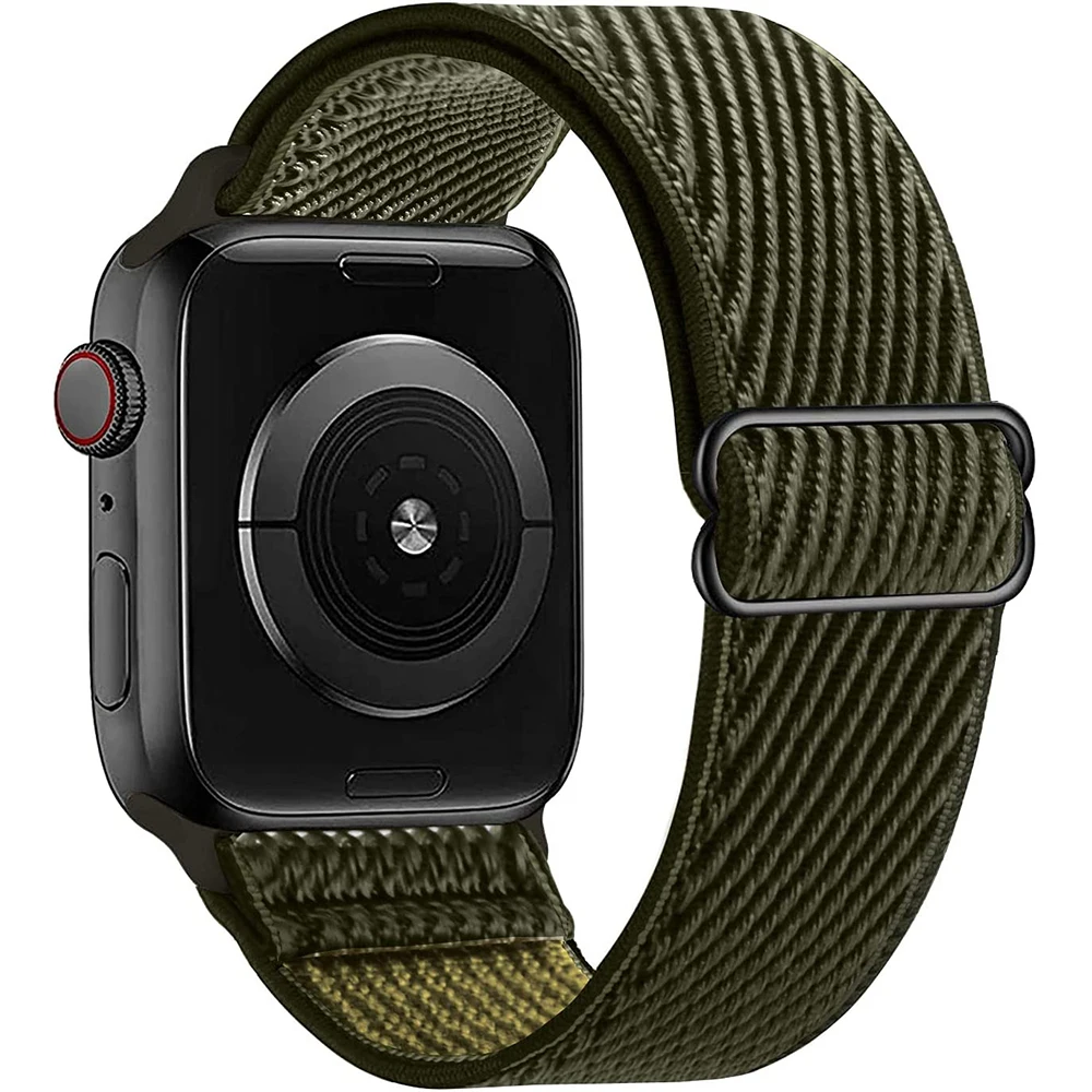 

Nylon Loop Strap For Apple Watch Band 44mm 40mm 45mm 41mm 42mm 38mm Braided Elastic Belt Bracelet iWatch Series 3 4 5 SE 6 7