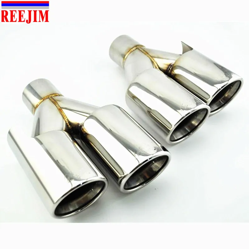 60 мм на входе M Логотип Нержавеющая сталь Универсальный наконечник выхлопной