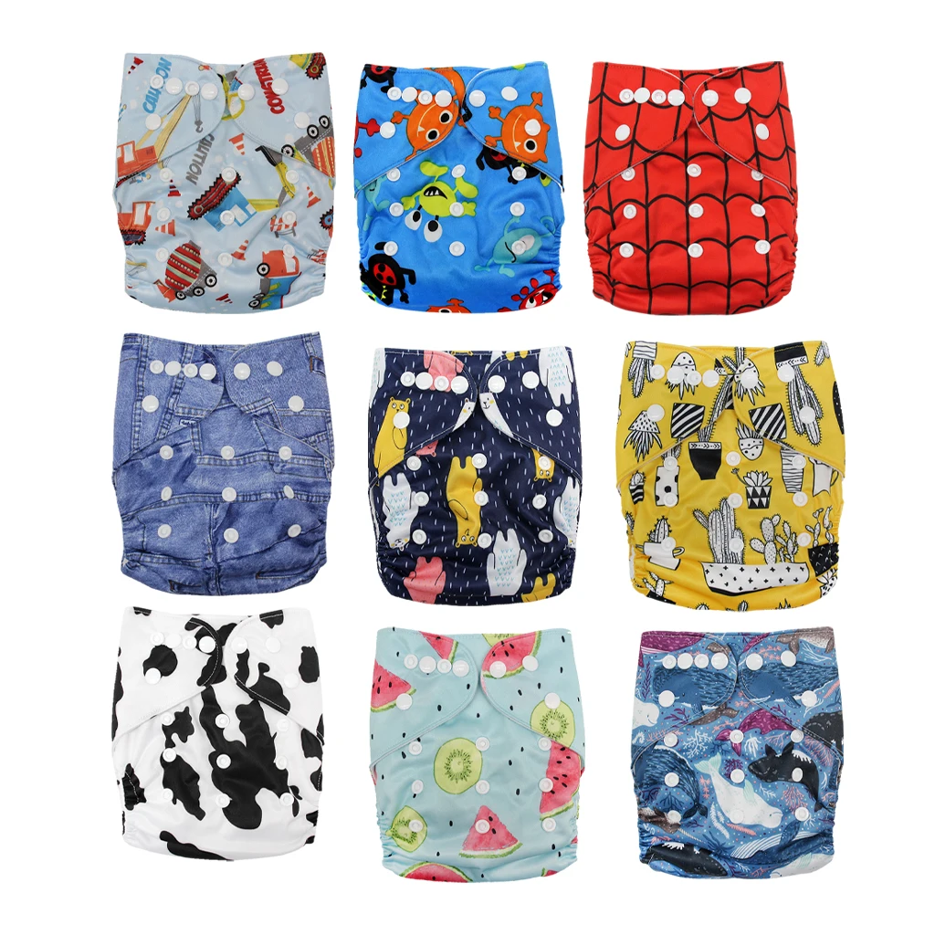 

Reusable Baby Cloth Diaper One Size Soft Microfiber Inserts Swim Diapers for Baby Girls and Boys Gifts with Snap Closure