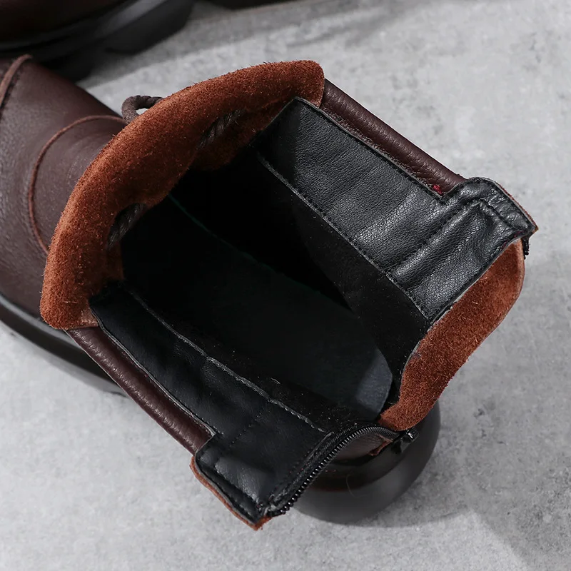 

Xiuteng 2020 Lacing Winter Boots Women Genuine Leather Women Ankle Boots Punk Motorcycle Female Shoes Thick Heel Winter Shoes