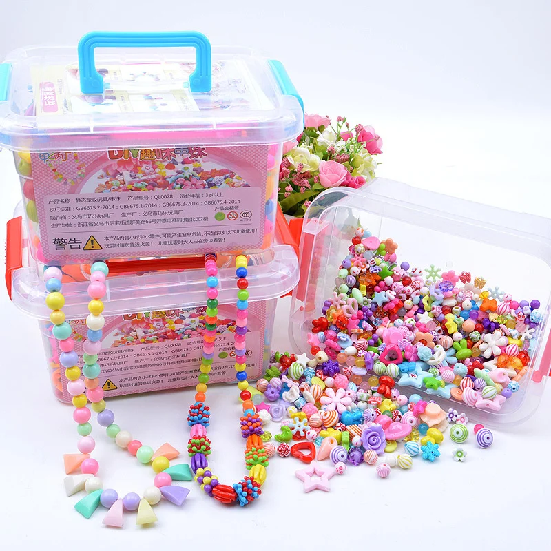 

1000Pcs Children DIY Handmade Beaded Toy With Storage Box Creative Girl Jewelry Bracelet Jewelry Making Toys Educational Gift